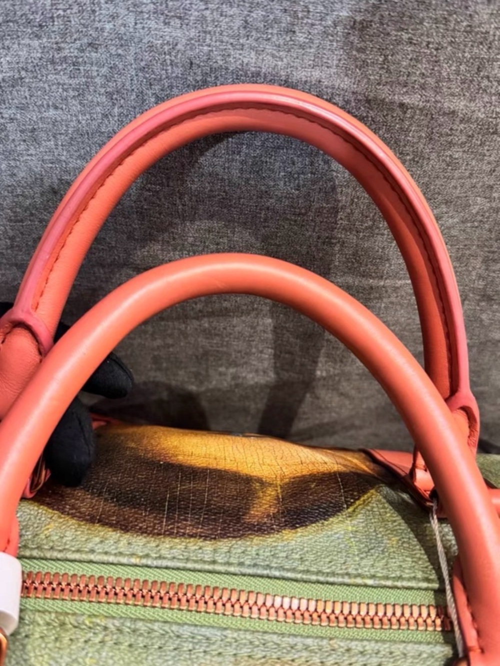 Louis Vuitton 50cm Mona Lisa Canvas Duffle in Brown and Coral - Picture 3 of 5